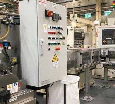 Electrical control cabinet on a factory production line